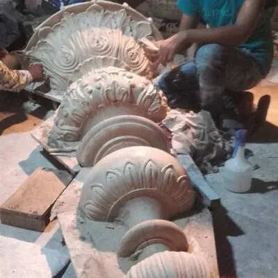 Mandap decorative pillar craftsmanship